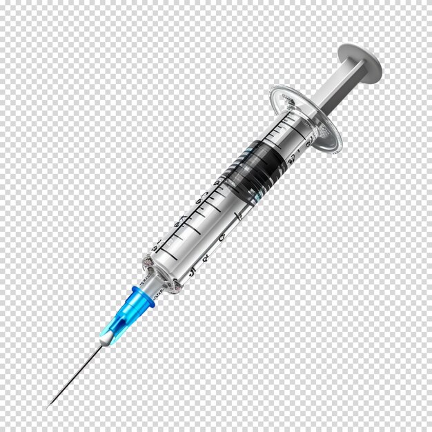 PSD png isolé du vaccin avec seringue ou équipement médical sur fond transparent jour de vaccination