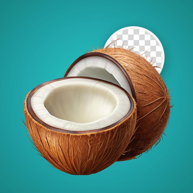 PSD png isolé de noix de coco sur fond transparent pour la journée de la noix de coco