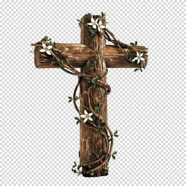 PSD png isolée de croix crucifiée symbole religieux chrétien sur fond transparent pour le vendredi saint