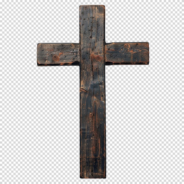 PSD png isolée de croix crucifiée symbole religieux chrétien sur fond transparent pour le vendredi saint