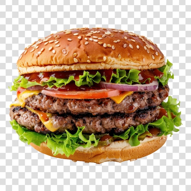 PNG Juicy double cheeseburger avec la laitue