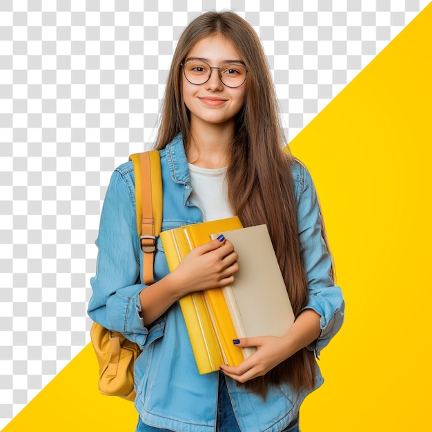 PNG Junges Mädchen Studenten glücklicher Hintergrund