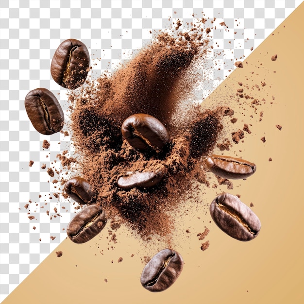 PNG-Kaffeebohnen mit gemahlenem Pulver