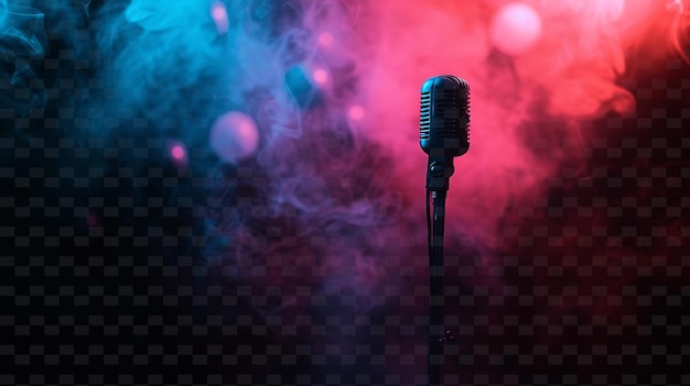PSD png karaoke night smoke com fumaça energética e multicolor s unique radiant neon light streaks