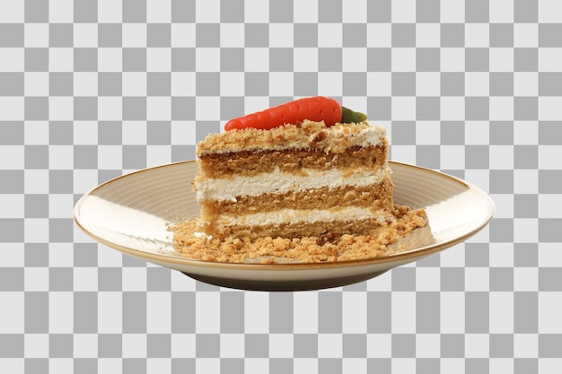 PNG Karottenkuchen auf weißem Hintergrund