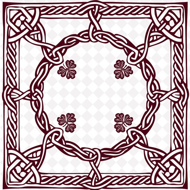 PSD png keltische stammesstempel mit knoten und triskelen für dekorationen traditioneller einzigartiger rahmen dekorativ