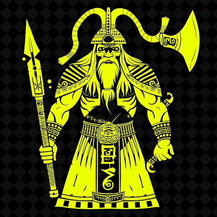 PSD png khopesh medieval hombre con un khopesh con una forma de carácter de guerrero medieval expres