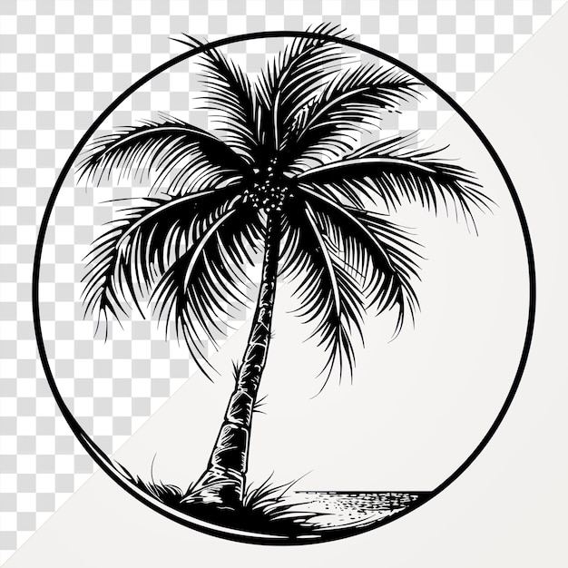 PNG Kokosnusspflanze monochrome Arecaceae