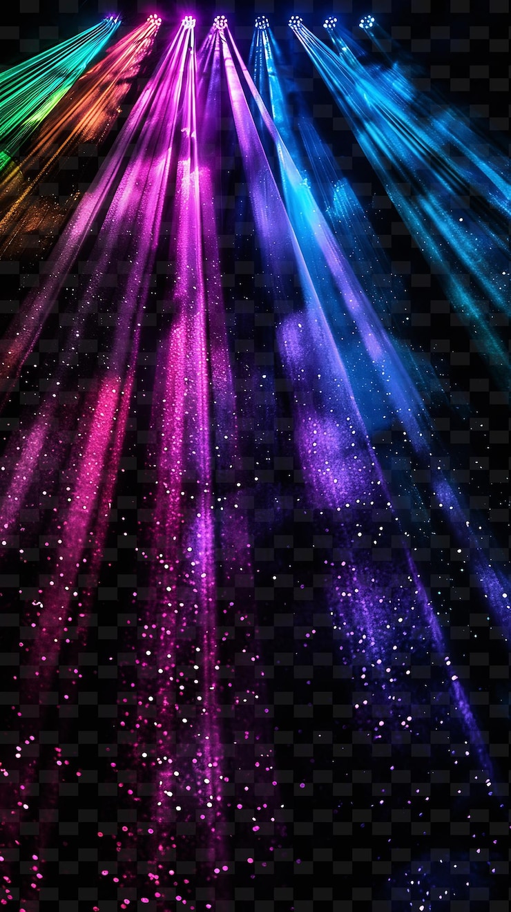 PSD png led strip light rays con luz colorida y colecciones de d neon transparentes y2k de varios colores