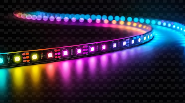 PSD png led strip light rays con luz colorida y colecciones de d neon transparentes y2k de varios colores