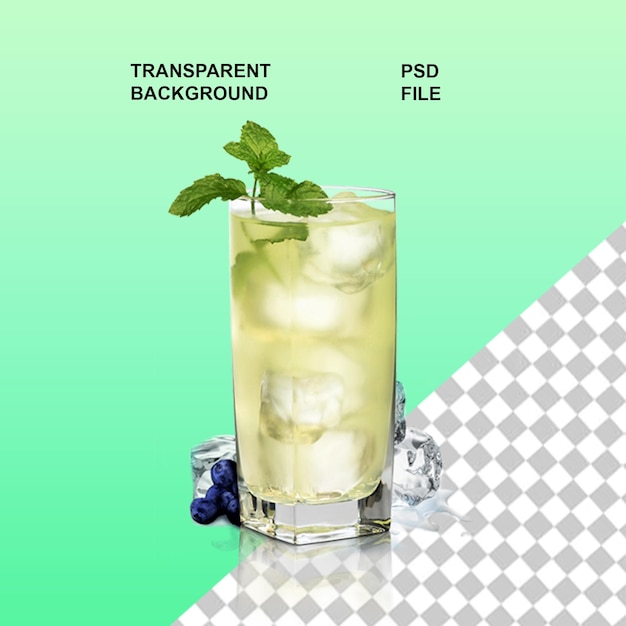 Png de limonada fresca en un fondo aislado transparente