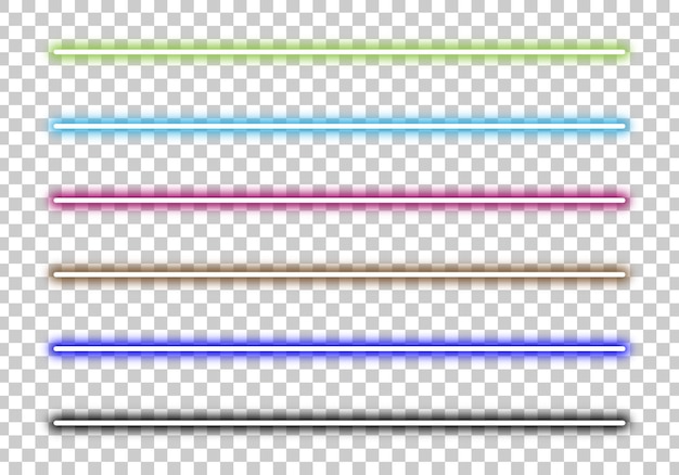PNG Líneas de neón brillantes y brillantes sobre un fondo transparente