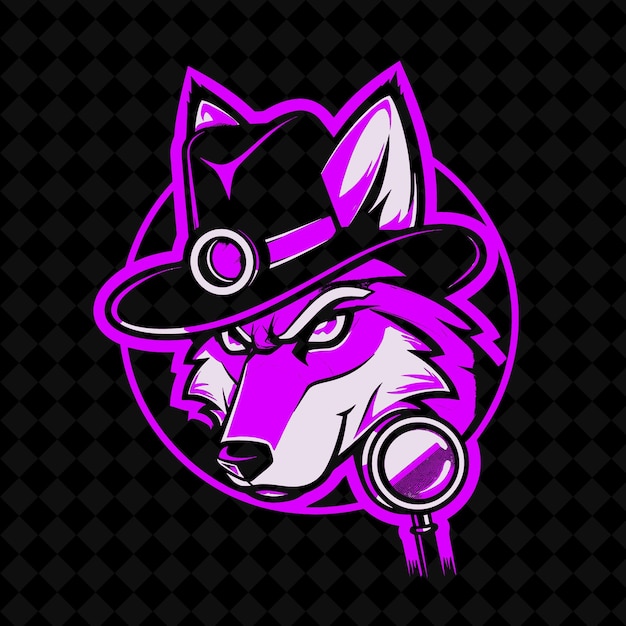 Png lobo astuto con un sombrero de detective y lupa colecciones de dibujos de mascotas de animales desi