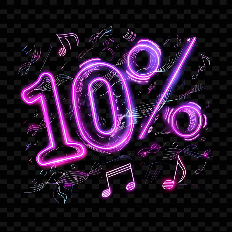 PSD png lustrous neon shine of 10 texto con una idea de decoración única de color púrpura de neón profundo