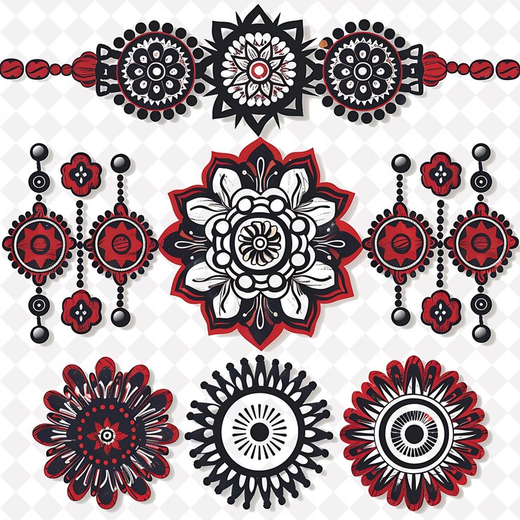 PSD png macrame cord con mandala diseño de líneas fronterizas adornado con ingenio creativo diseño de la naturaleza arte