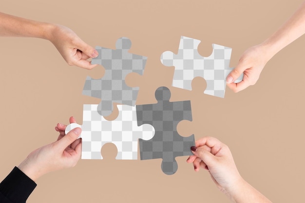 Png Mani che tengono puzzle mockup concetto di risoluzione di problemi aziendali