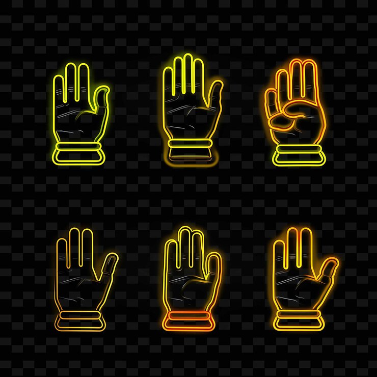 PSD png manos plegadas con el dedo índice levantado icon emoji con líneas de neón teachi y2k forma llamativa