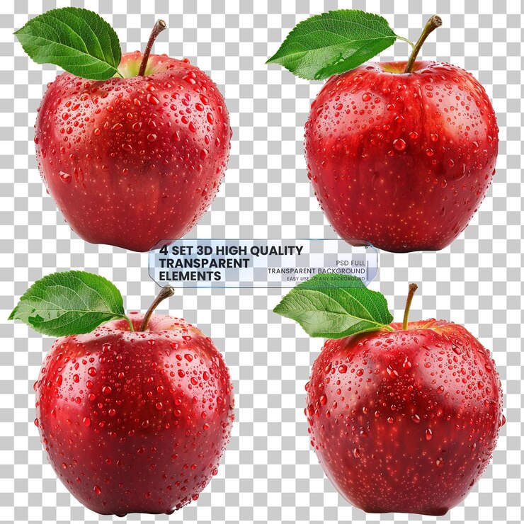 PSD png de manzana roja aislado en un fondo transparente