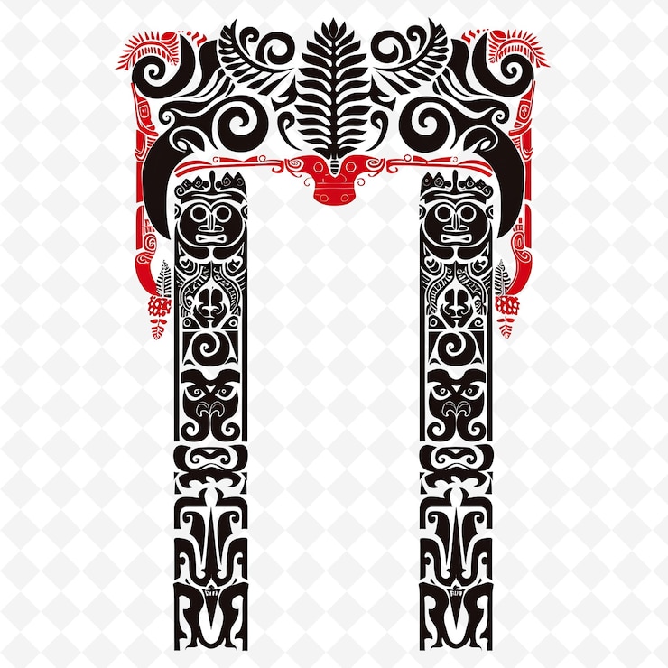 PSD png maori gate con decoraciones de bodas de nueva zelanda la puerta es adorable diseños de arte abstracto creativo