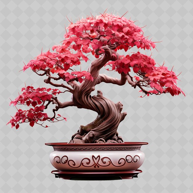 Png Maple Bonsai Arbre Porcelaine Pot Palmeraie Feuilles Crimson Thème Transparent Décor D'arbres Divers