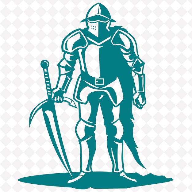PSD png medieval military pick man con un pick militar con un foco medieval warrior forma de personaje