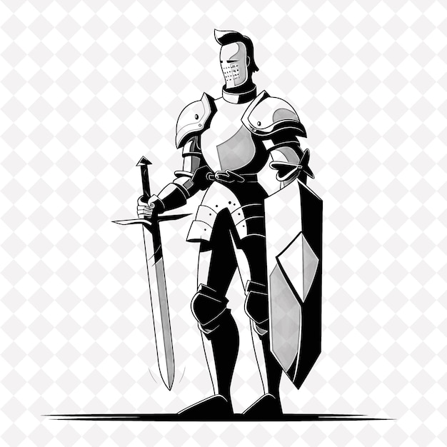 Png medieval shotel hombre con un shotel con una expresión enfocada guerrero medieval forma de personaje
