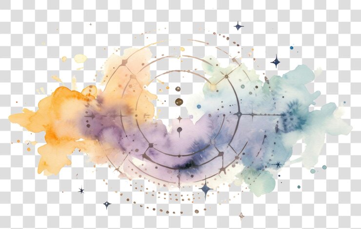 PSD png minimal horizontal limpio astrología signo del zodiaco con borde de forma en el borde inferior pintura espacio de la naturaleza