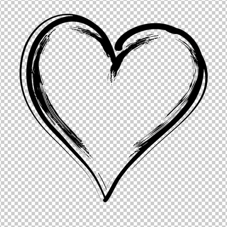 PSD png minimalist heart outline