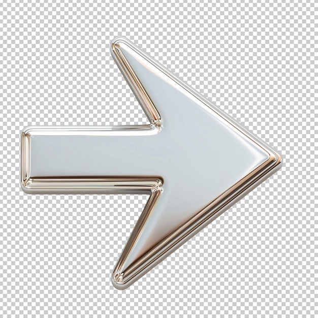 PNG minimalista flecha blanca que apunta en 3D