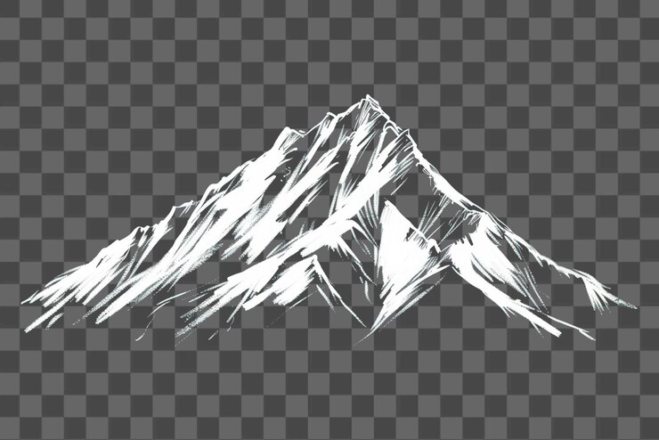 PSD png-minimalistische bergskizzen