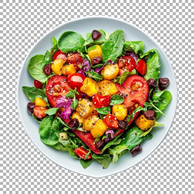 PNG Mix Salat in einer Herzform auf durchsichtigem Hintergrund Ai generiert