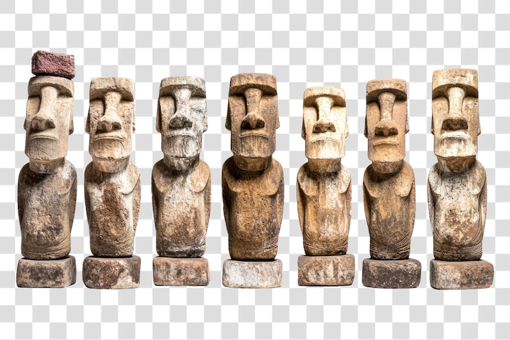 PSD png moai estatuas de la isla de pascua