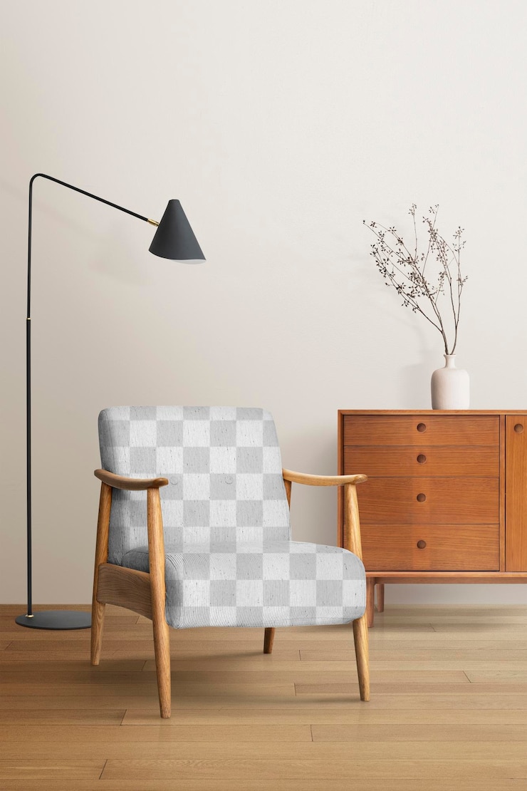 PSD png-mockup von sesseln aus der mitte des jahrhunderts, minimalistische möbel