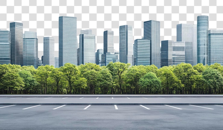 PSD png modern cityscape architecture skyscrapers buildings
