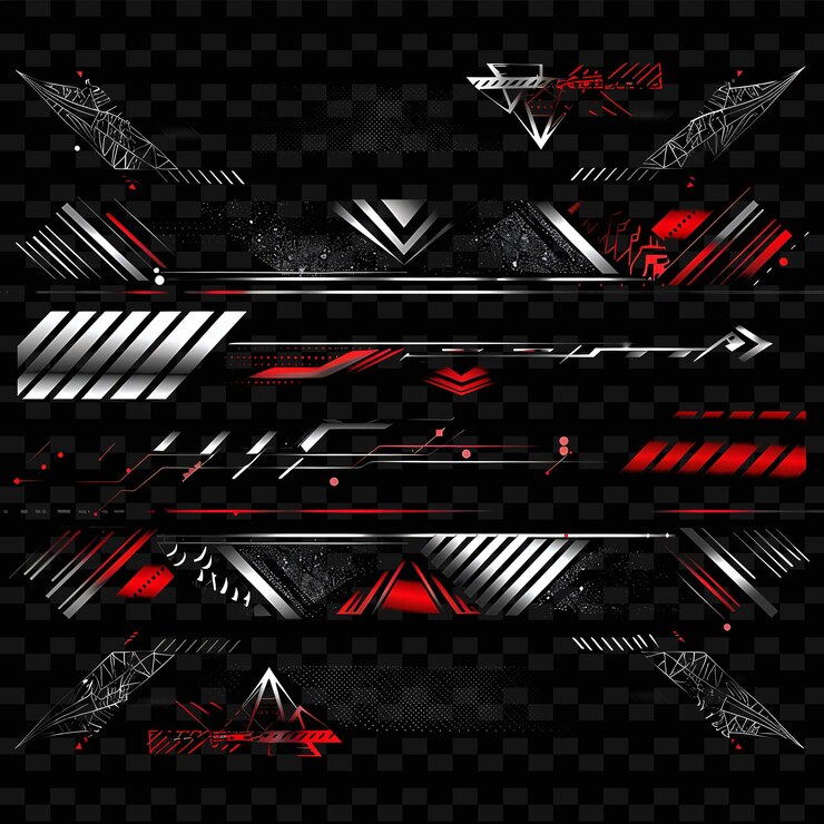PSD png modern metal string borderlines design com triângulo motiillustration coleções abstratas