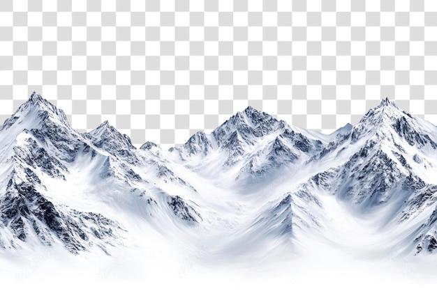 PNG Montanhas cobertas de neve paisagem picos da natureza