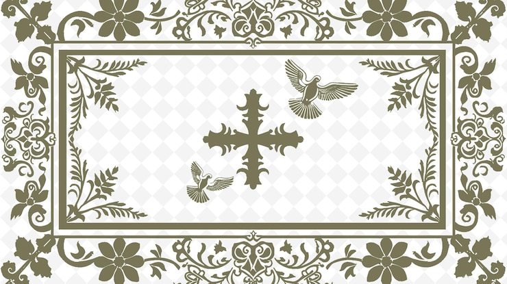 PSD png mosaico bizantino armatura con decorazioni di croce e colomba b illustrazione armatura decorativa