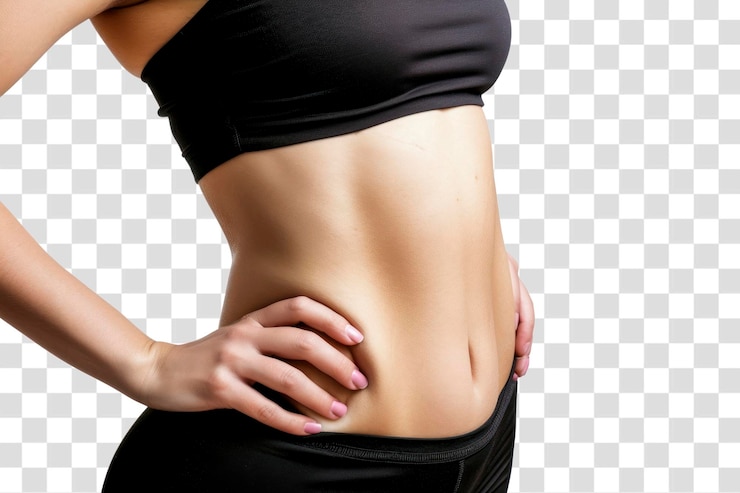PSD png mujer joven cuerpo delgado adulto espalda fondo blanco