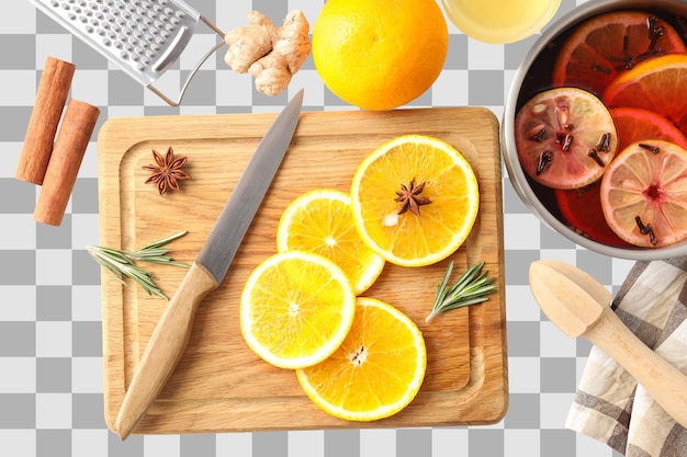 PNG Mulled Wine Gewürzte Zutaten für Getränke, isoliert auf weißem Hintergrund