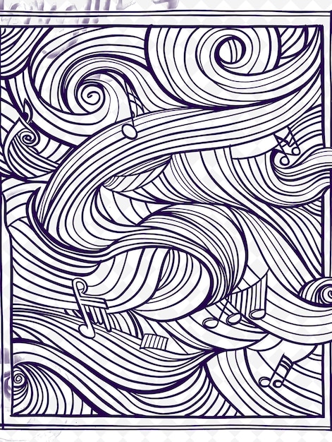 Png Musical Frame Art con note musicali e strumenti Decorate Illustrazione Frame Art Decorative