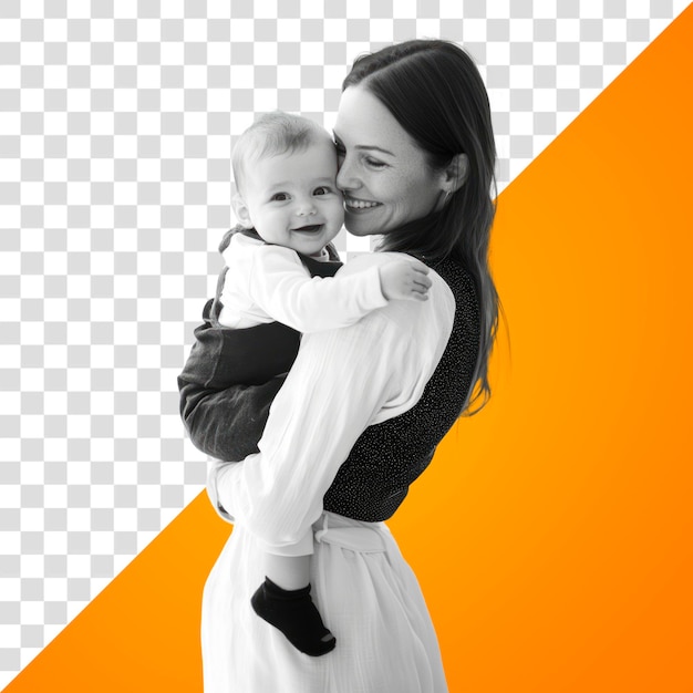 PNG-Mutter umarmt ihr Baby Foto Lächeln glücklich