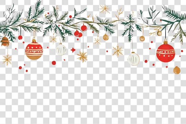PNG Natale ornamenti di confine leggeri rosso dorato