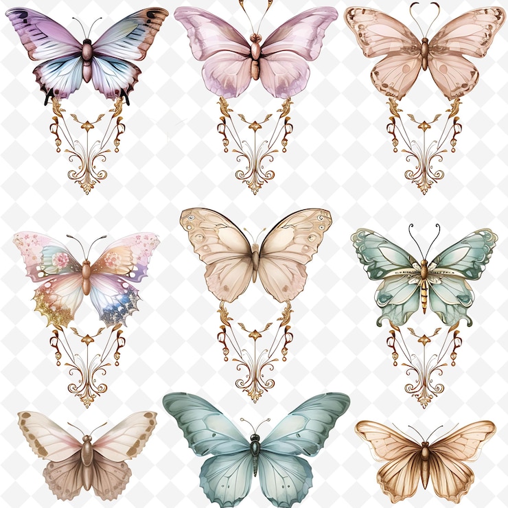 PSD png nature collage frames desenhos de fundo limpo com flores de animais e elementos de arte de linha