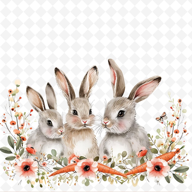 PNG Nature Collage Frames Des dessins d'arrière-plan propres avec des fleurs d'animaux et des éléments d'art en ligne