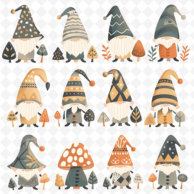 PSD png nature collage frames disegni di sfondo puliti con elementi artistici di fiori e linee animali