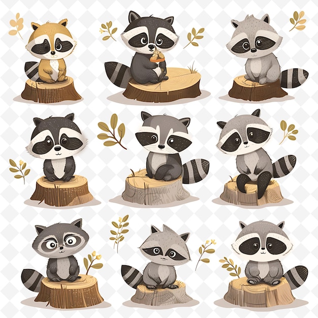 PNG Nature Collage Frames Diseños de fondo limpio con flores de animales y elementos de arte de líneas