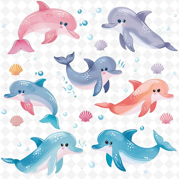 PNG Nature Collage Frames Diseños de fondo limpio con flores de animales y elementos de arte de líneas