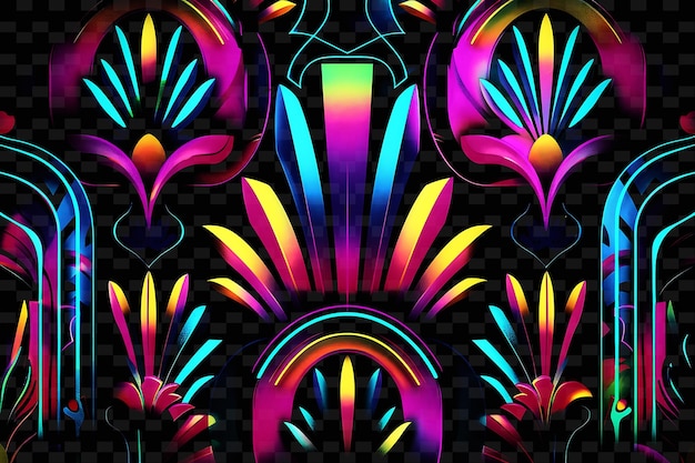 Png neon art deco cinta adhesiva con diseños art deco y neon col creativo neon y2k forma decorativa