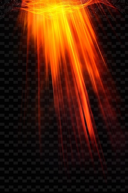 PSD png neon light rays com luz brilhante e cor de gás laranja vermelho neon transparente coleções y2k