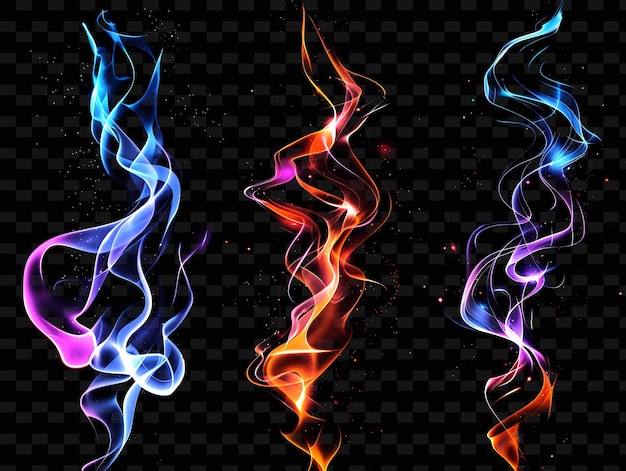 Png neon smoke tape decal con diseños de humo y colores de neón sm creative neon y2k shape decorativeo
